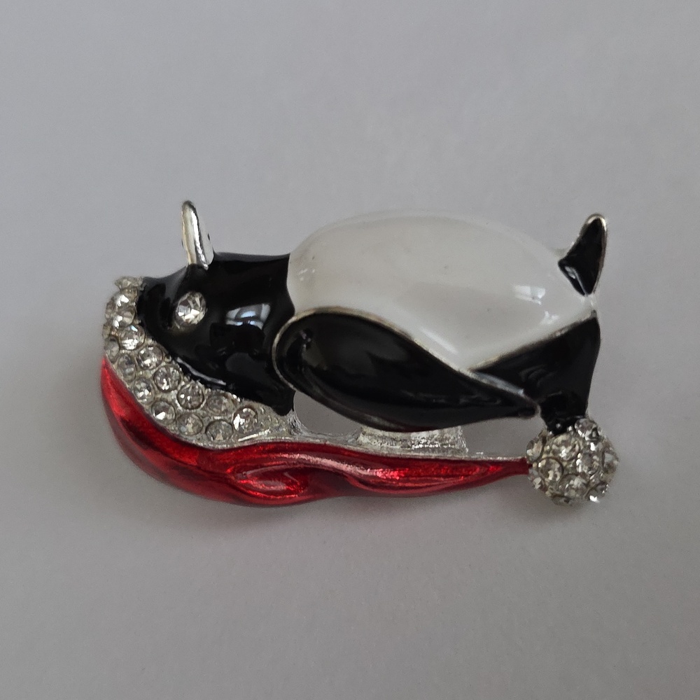 Christmas Penguin Brooch WHIMSICAL